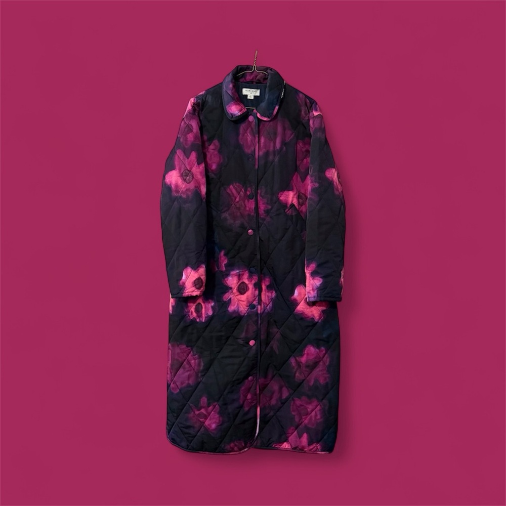Rachel Comey Quilted Floral Puffer Coat • Black Floral • Small